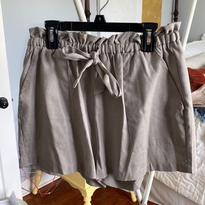 Small Beige Parachute Shorts